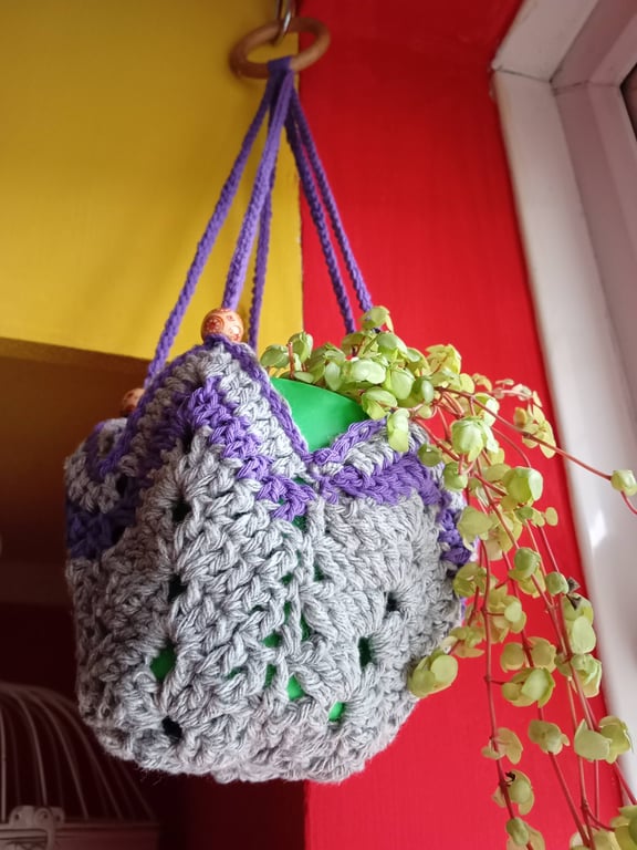 Plant hanger crochet retro cotton 