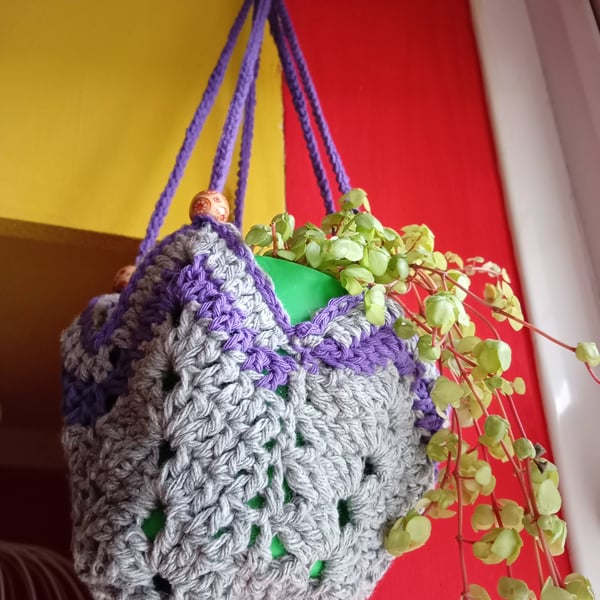 Plant hanger crochet retro cotton 