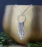 Silver Tassel Fringe Drop Necklace 