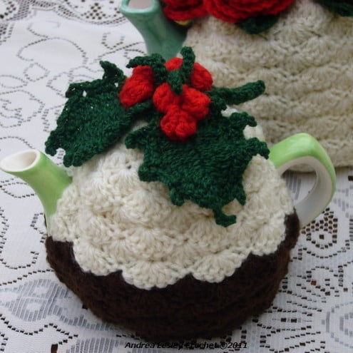 2-Cup Crochet Tea Cosy Cosie Cozy Christmas Pudding Design (Made to order)