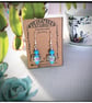 Murano glass blue heart drop bead earrings on Silver plated hooks. - Image 2