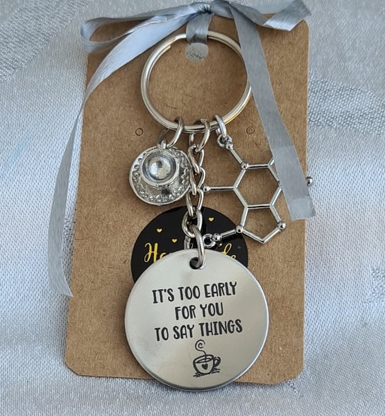 Gorgeous Its Too Early For You To Say Things Key Ring - Key Chain Bag Charm.