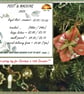 Fabric Mini wreath, green gold ribbon eco friendly christmas home decoration - Image 3
