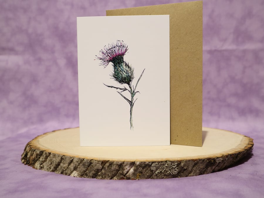 A6 Thistle any occasion greeting card