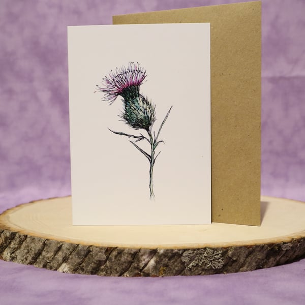 A6 Thistle any occasion greeting card