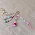 'Yarnie' Bag charm, multi strand, needlework, crochet, knitting, keyring 