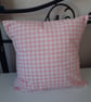 Pink and white Cotton gingham cushion cover - Image 2