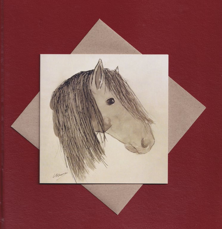 Greetings card - horses - ponies