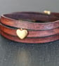 Leather wrap bracelet golden heart - Image 3