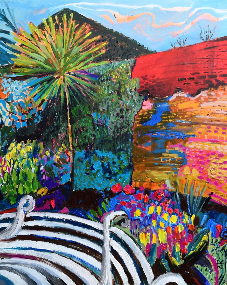A Midsummer Garden's Dream Greeting Card - Colourful Floral Garden Art Card