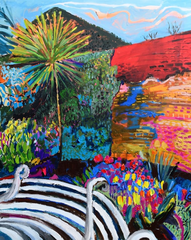 A Midsummer Garden's Dream Greeting Card - Colourful Floral Garden Art Card