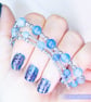 Bracelet sterling silver beaded handmade stretchy stacking dainty - Image 9