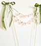 Custom Just Married Wedding Cake Toppers - Handmade Embroidered Bunting Pennant  - Image 7