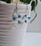 925 Silver & Blue Glass Cats Eye Dangle Earrings Earings Gift Jewellery Jewelry - Image 4