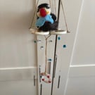 needle felted Puffin internal wind chime