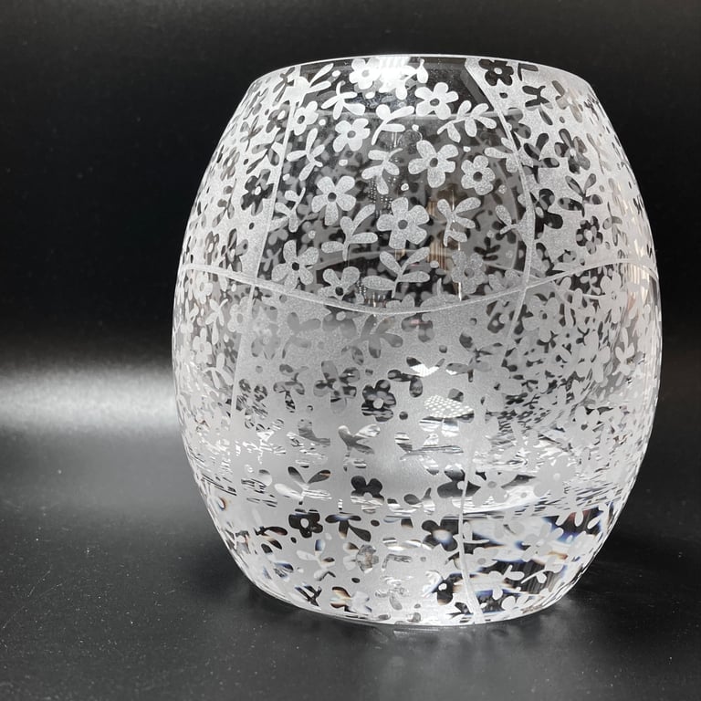 Perfectly Imperfect - Patchwork Flowers Glass Tealight Holder