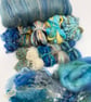 Scarf Kit: Ocean Blue Luxury Textured Wool Felt Scarf Kit - Image 2
