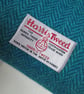SOLD - Turquoise 'Harris Tweed' Handbag with Dragon Panel and Bamboo Handles - Image 3