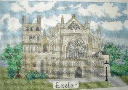 Exeter Cathedral in Devon cross stitch kit