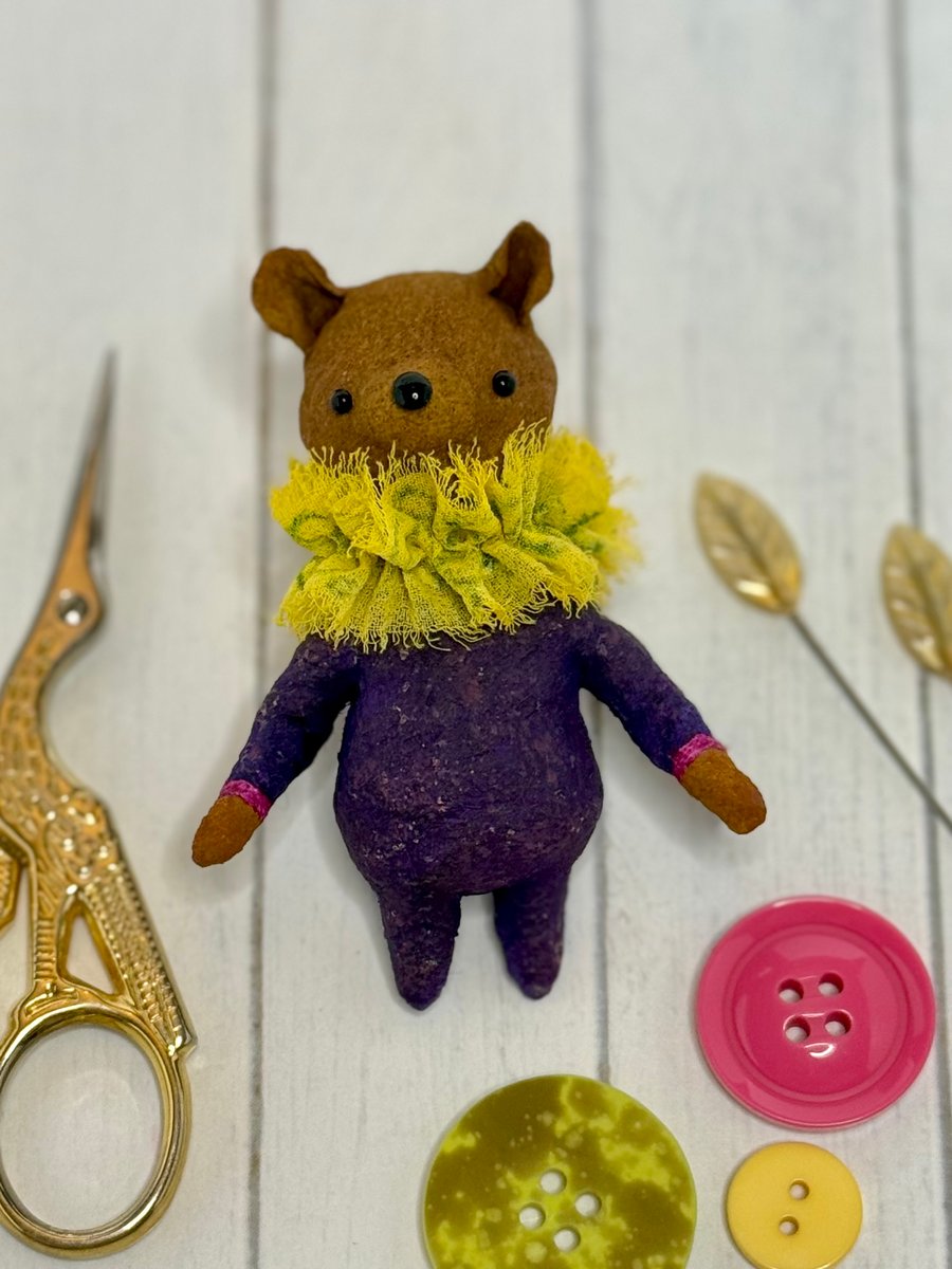Spun Cotton Fruit Bear Art Doll Passionfruit