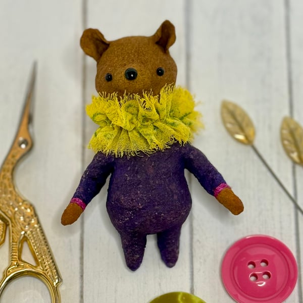 Spun Cotton Fruit Bear Art Doll Passionfruit