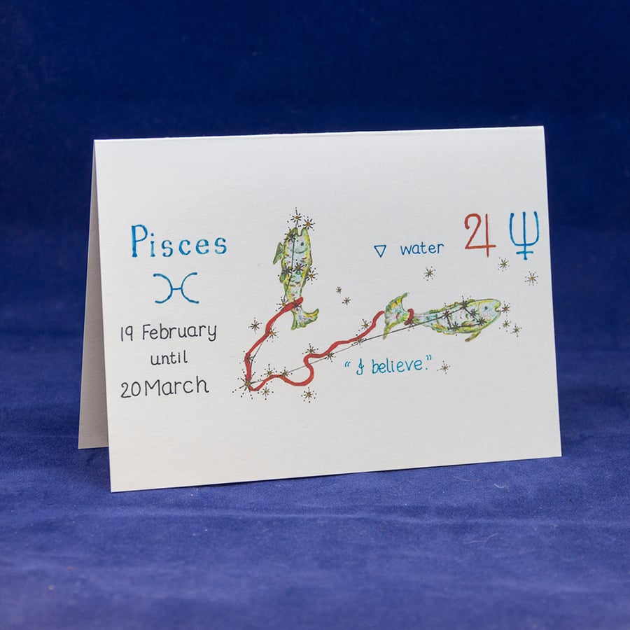 Pisces greetings card