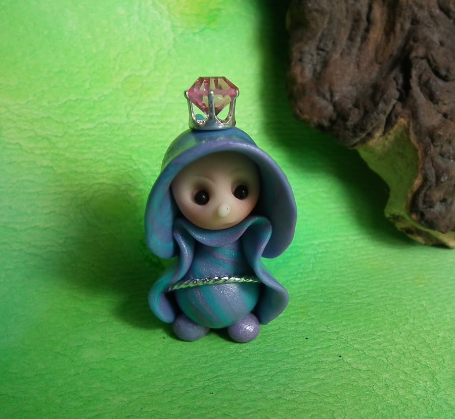 Princess 'Ren' Tiny Royal Gnome with Crown Jewels OOAK Sculpt by Ann Galvin