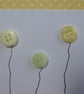 Pack of 3 Mini Blank Cards - Yellow Button Flowers and Sequins - Image 5