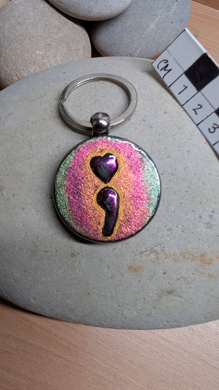 Painted Wooden Keyring Fob
