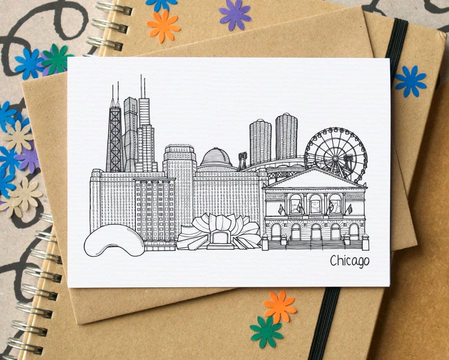 Chicago Skyline Greetings Card
