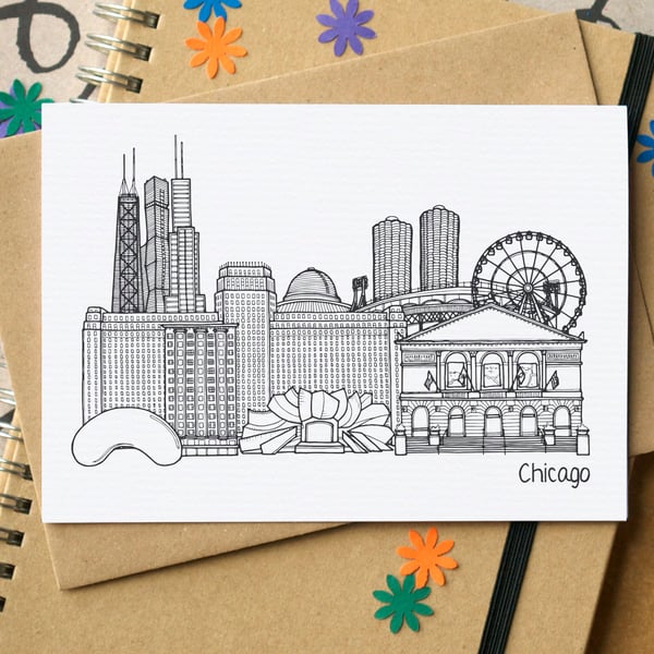 Chicago Skyline Greetings Card