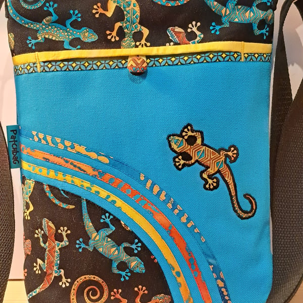Sky blue handbag,Spanish Lizards