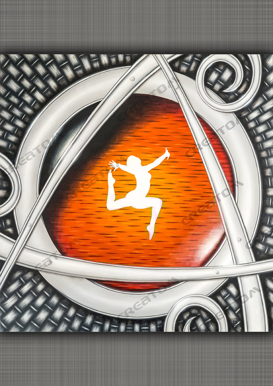 The Left - giclee print on canvas of the original oil painting by CREATOM