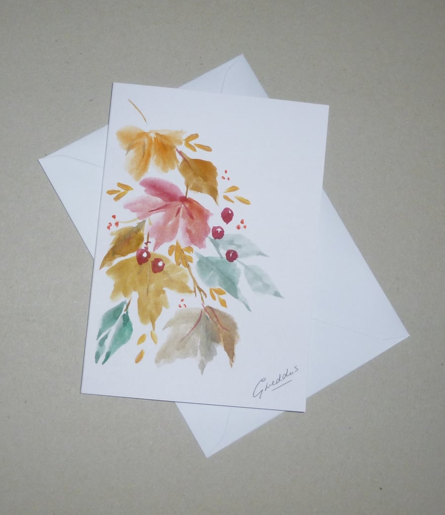 original hand painted blank greetings card ( ref FA 144 A4 )