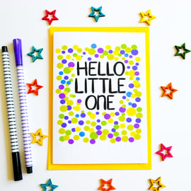 Hello Little One New Baby Card, New Arrival Card, Adoption Card