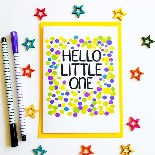 Hello Little One New Baby Card, New Arrival Card, Adoption Card