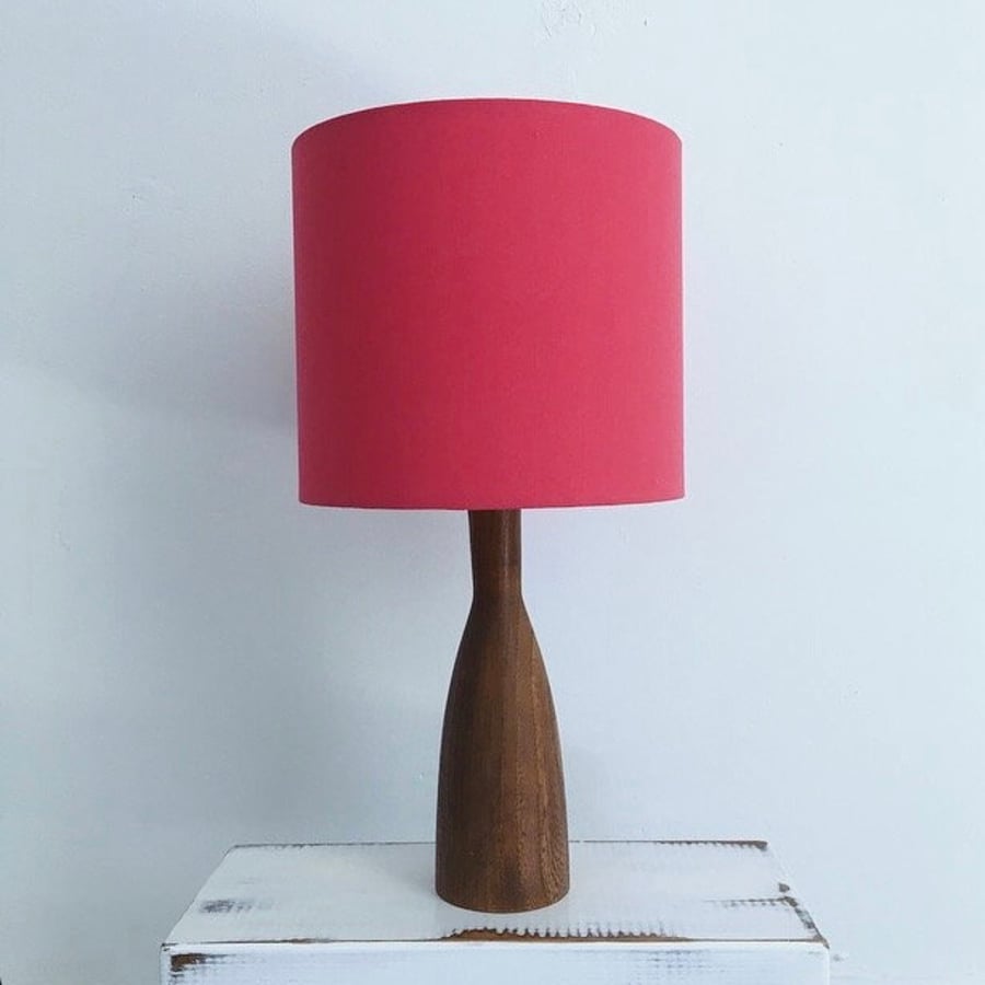 Handmade plain raspberry pink drum lampshade