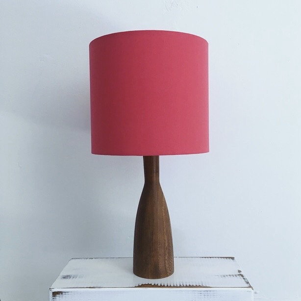 Handmade plain raspberry pink drum lampshade