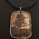 Sepia tree necklace