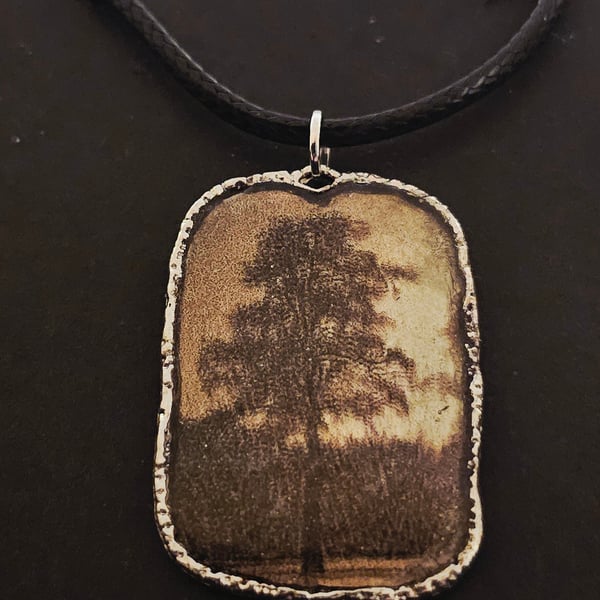 Sepia tree necklace