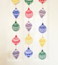 Handmade Christmas Bauble Garland (Lino printed)