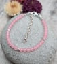 Rose Quartz Gemstone and Sterling Silver Bead Bracelet - JBJ10005