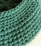 Forest Green Slouchy Boho Crochet Woollen Beret - Image 4