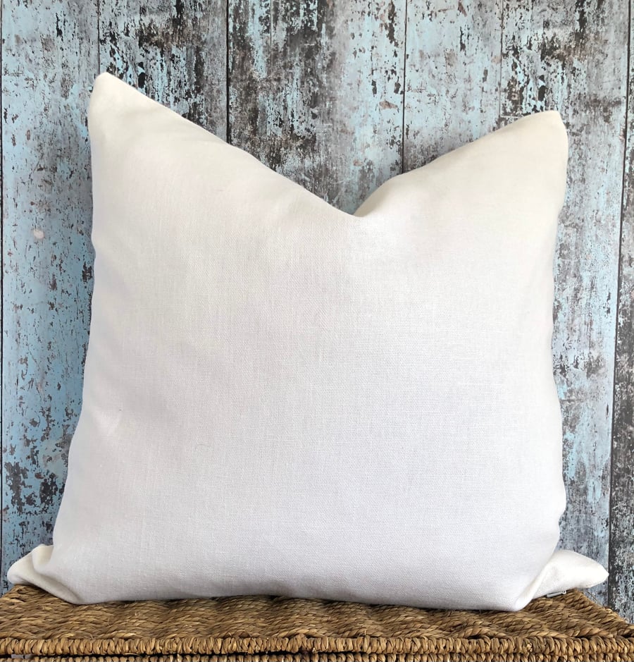 Ivory Linen Cushion Cover 18” x 18”
