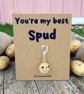 Kawaii Clay Potato Keyring - Funny Best Spud Friend Gift, Bag Charm Made In UK