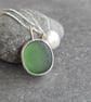 Green seaglass and silver pebble cluster pendant, Gift for beach lover - Image 3