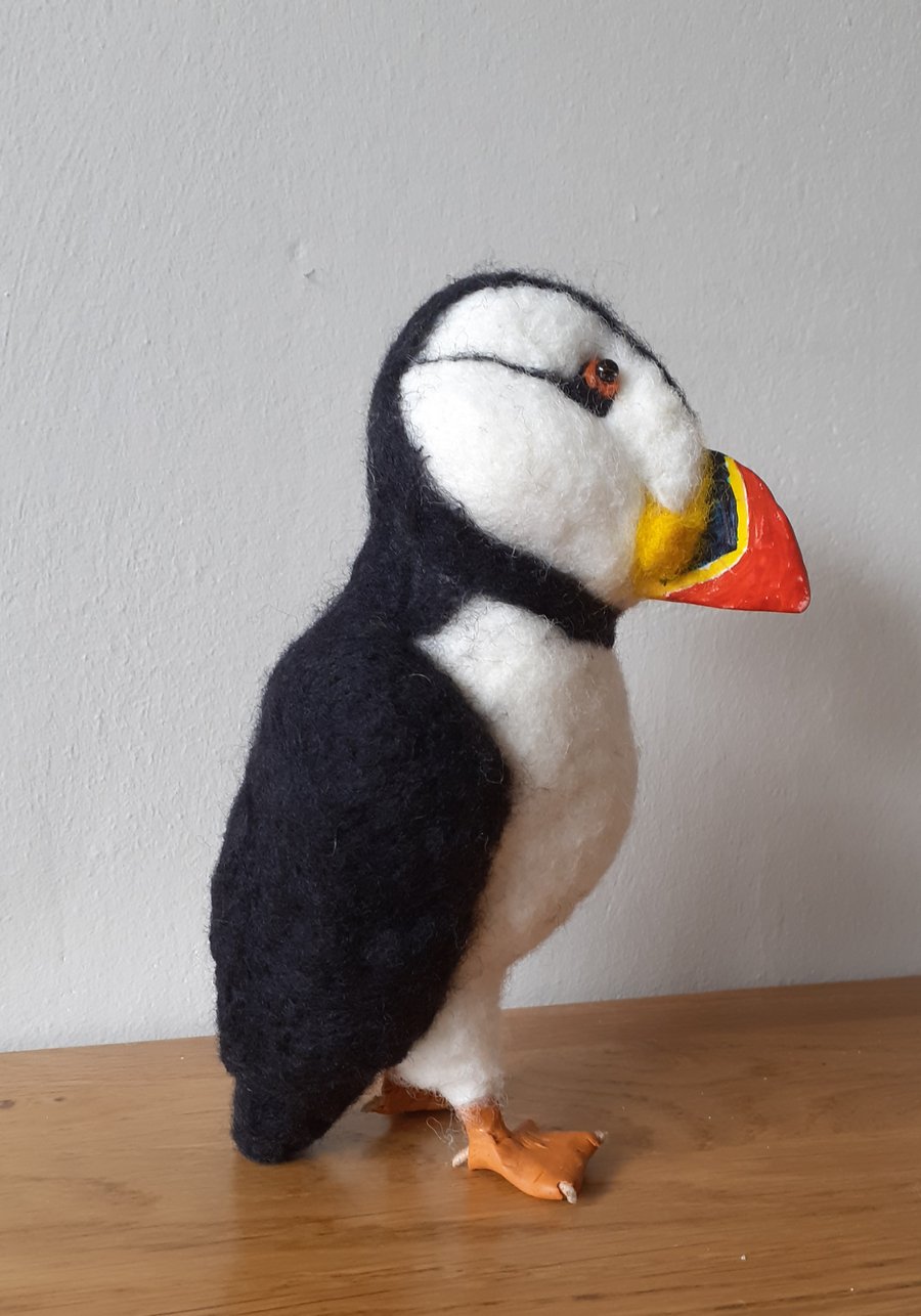 PUFFIN, needle felted wool sculpture