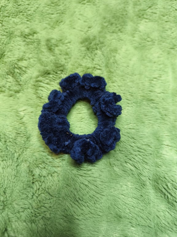 2 Navy Extra Extra Small Scrunchies Hair Ties