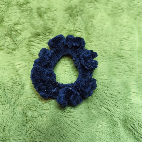 2 Navy Extra Extra Small Scrunchies Hair Ties