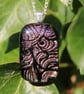 Fairy Wing Dichroic Glass Pendant: Rose Gold Fused Glass Necklace F47